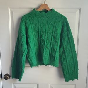 Green Cable Knit Sweater